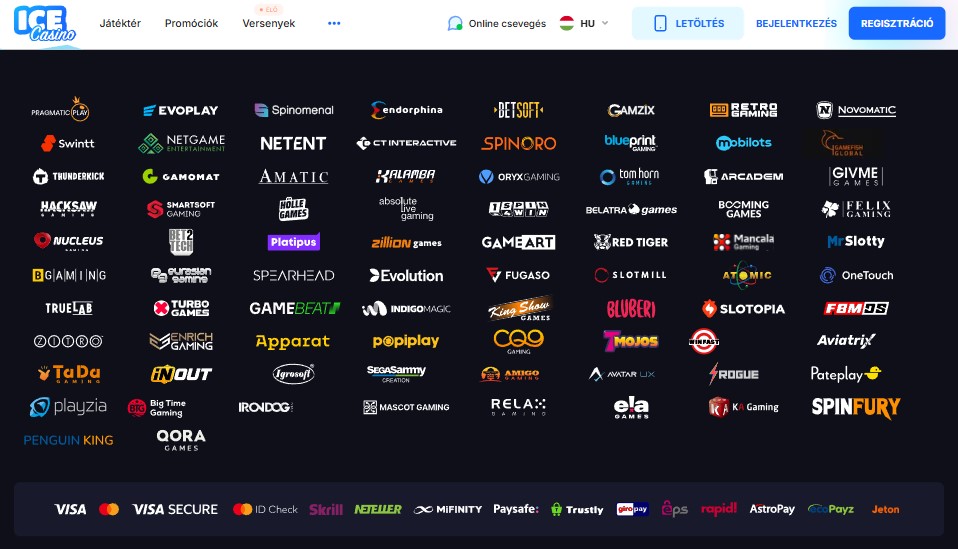 Ice Casino Játékok és Fejlesztők